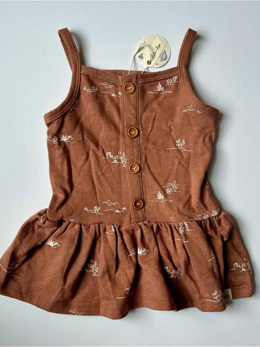 Children's Brown Desert Print Peplum Top